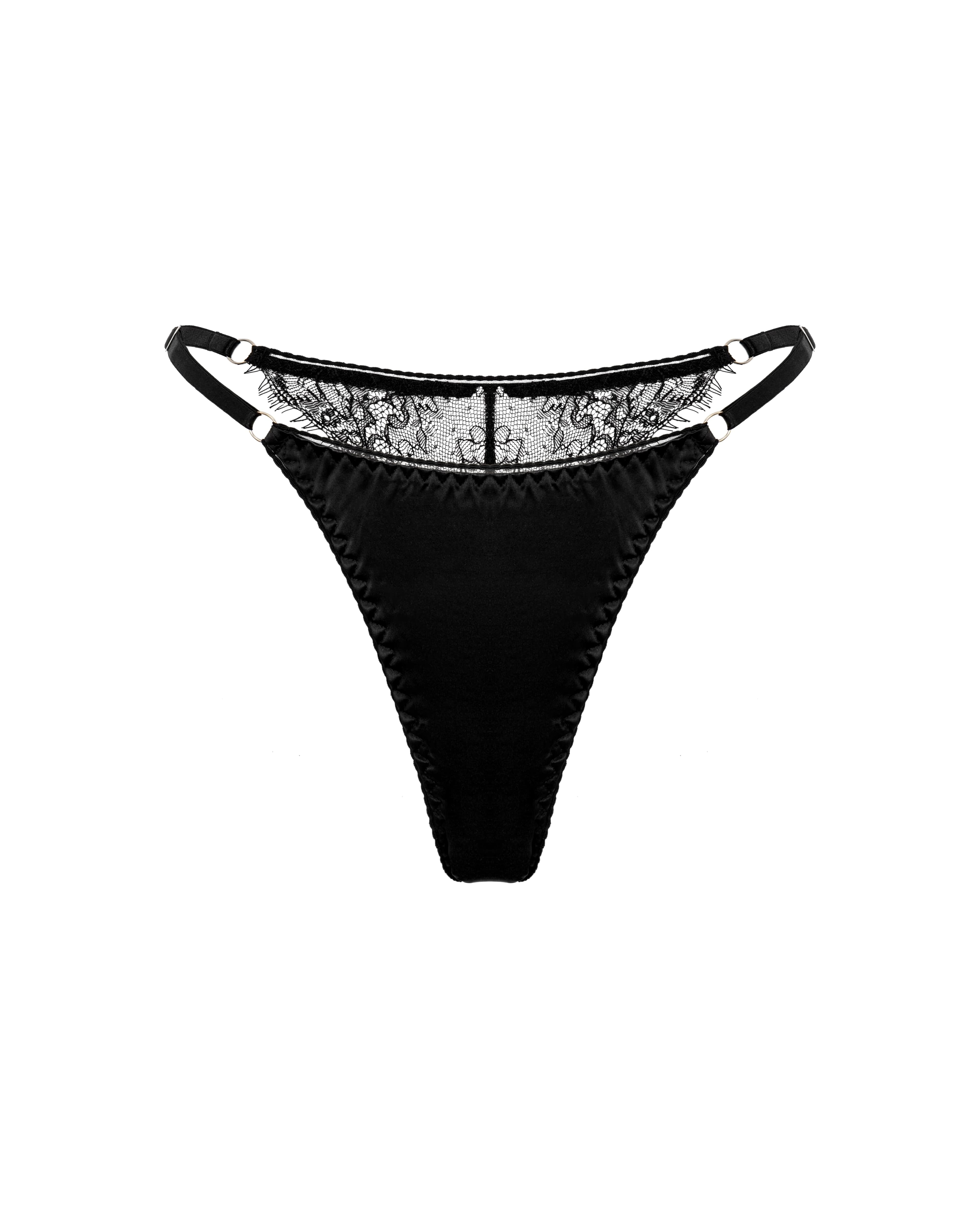 Naomi Satin Panties Black
